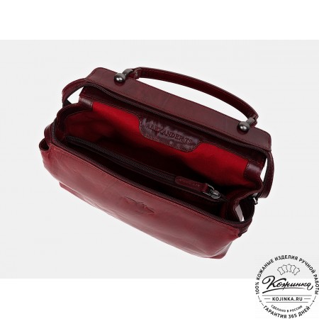 Женская кожаная сумка "Орнелла" (бордовая)